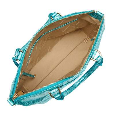 Aqua Potion Melbourne Large Duxbury Satchel Open Top View 
