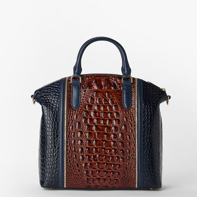 Navy Vesper Large Duxbury Satchel Back View 