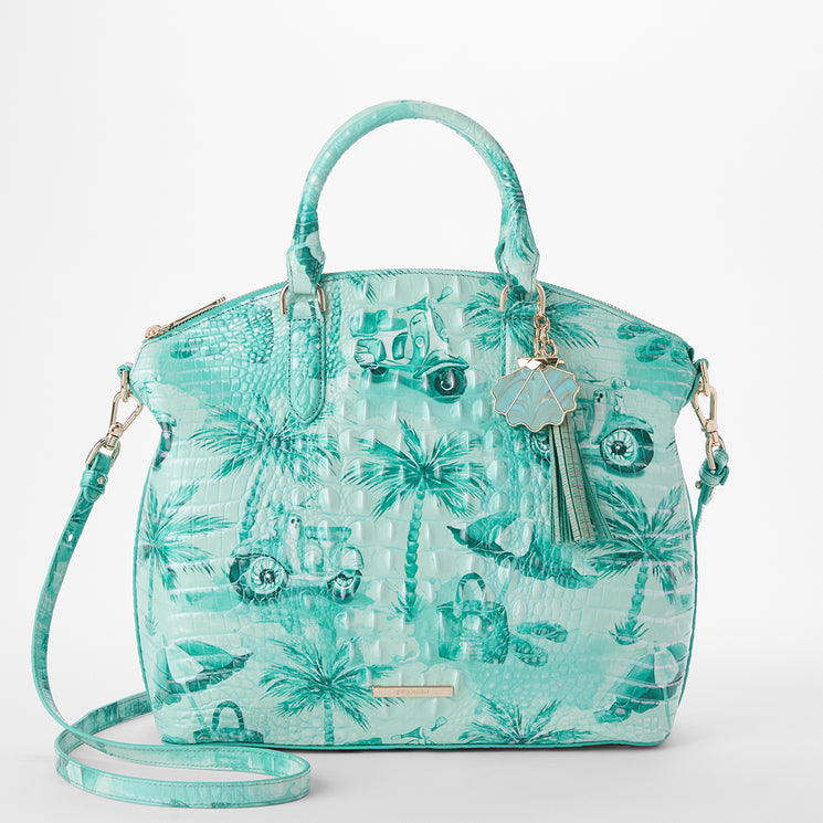 Blue Nantucket Large Duxbury Satchel Front View With Strap