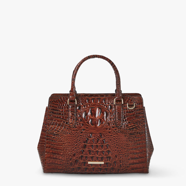 Pecan Melbourne Small Finley Satchel Front View 