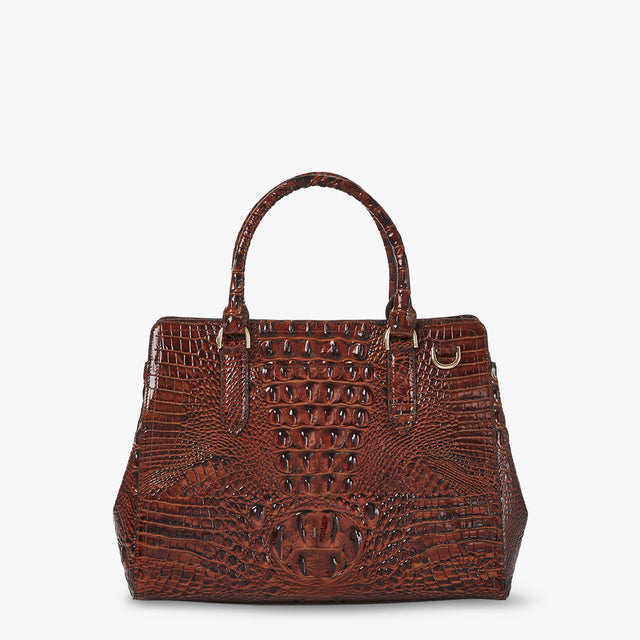Pecan Melbourne Small Finley Satchel Back View 