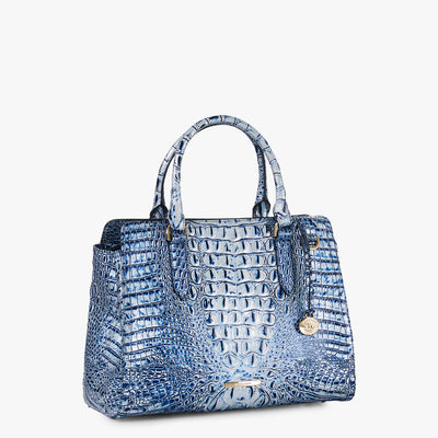 Coastal Blue Melbourne Small Finley Satchel Side View 
