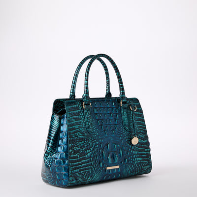 Blue Patina Melbourne Small Finley Satchel Side View 