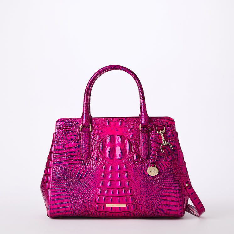 Voltage Violet Melbourne Small Finley Satchel Front View with Strap 
