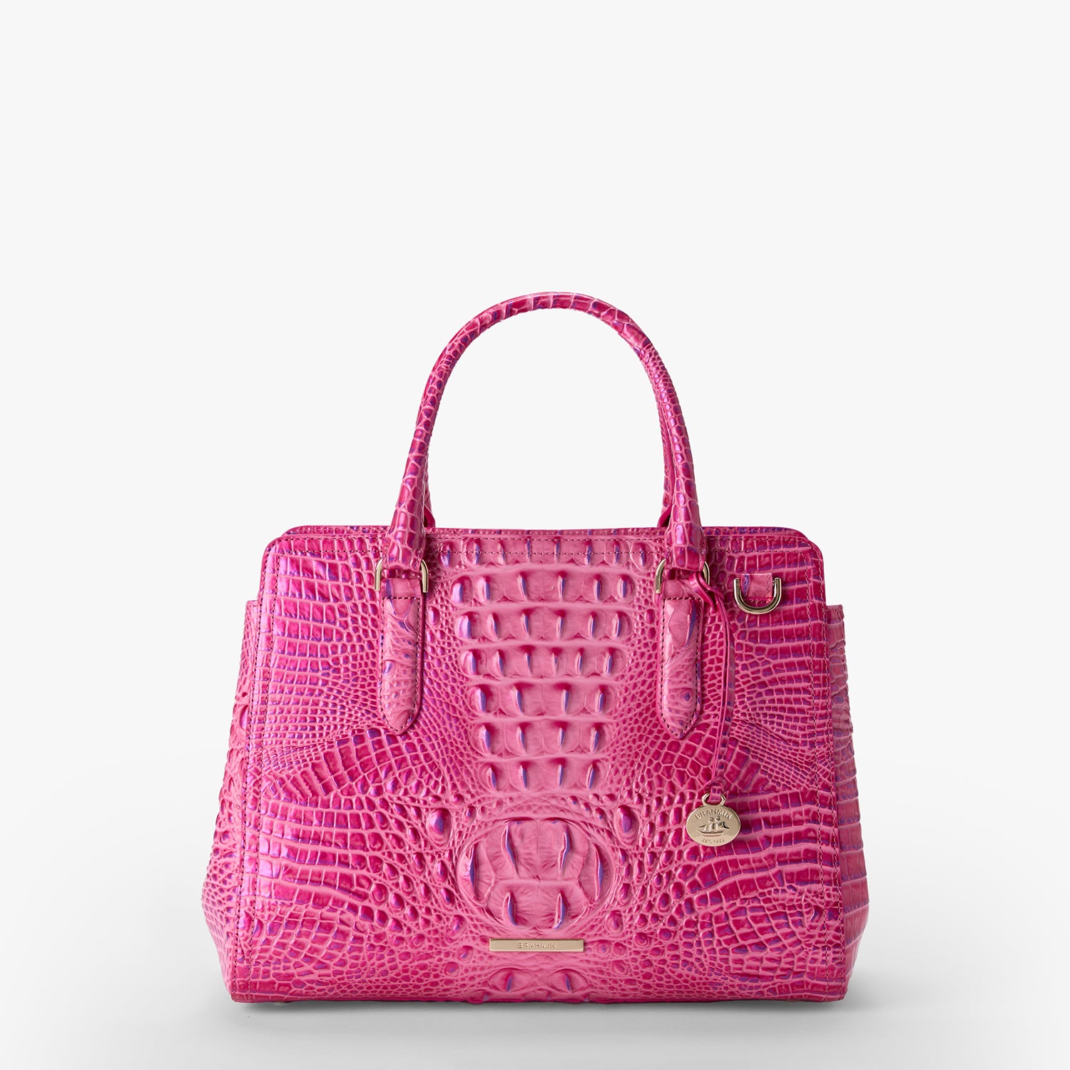 Finley Small Leather Satchel | Phlox Pink | BRAHMIN