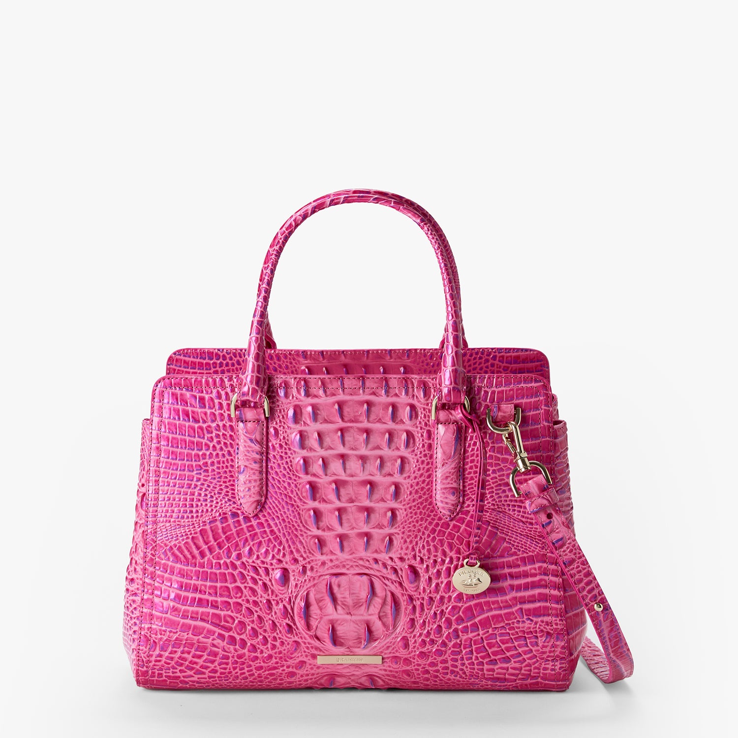 Finley Small Leather Satchel | Phlox Pink | BRAHMIN
