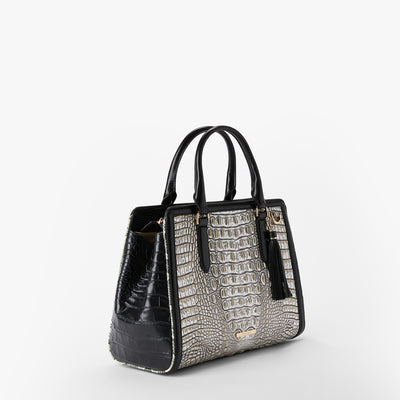 Chrome Azurine Small Finley Satchel Side View 
