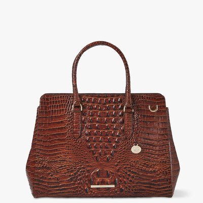 Pecan Melbourne Finley Satchel Front View 