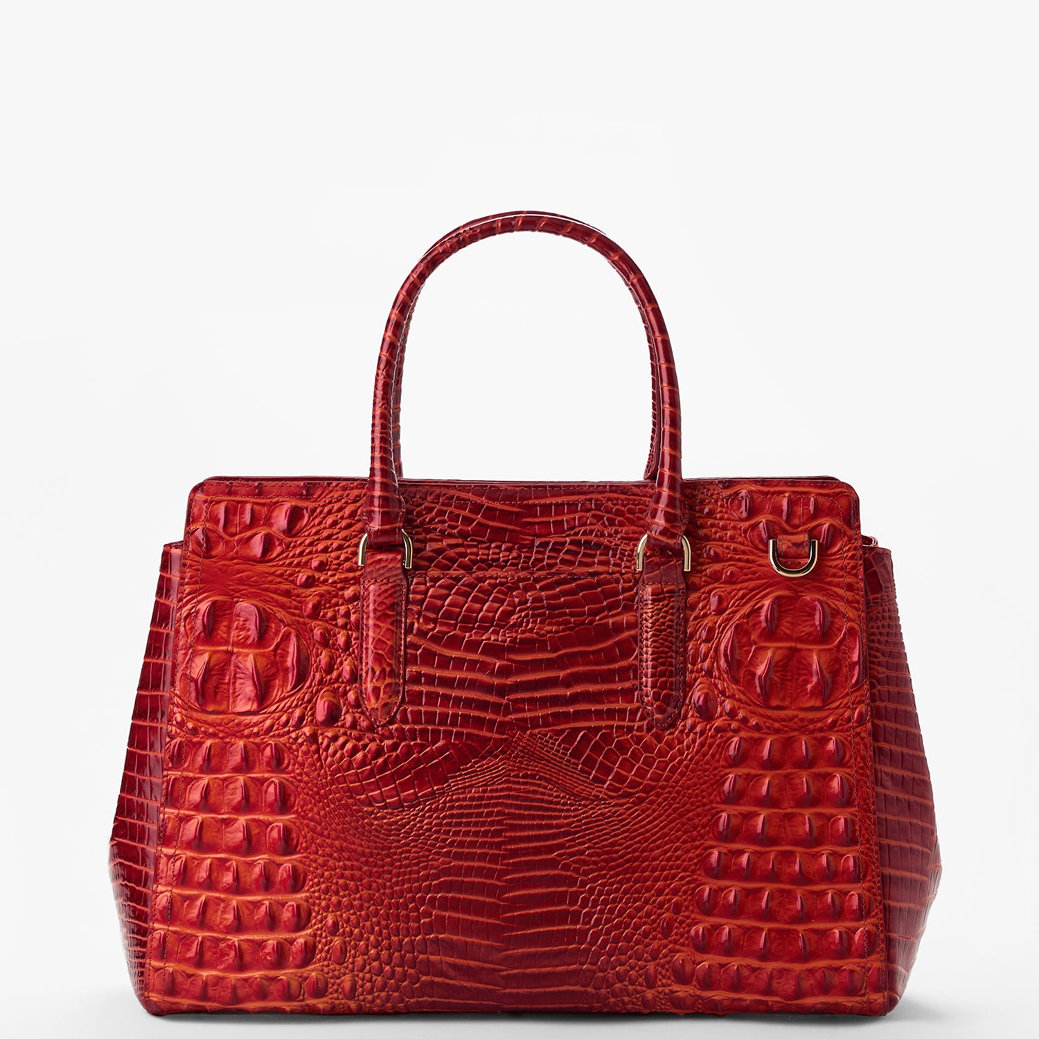 Finley Carryall Leather Satchel Radiant Red BRAHMIN