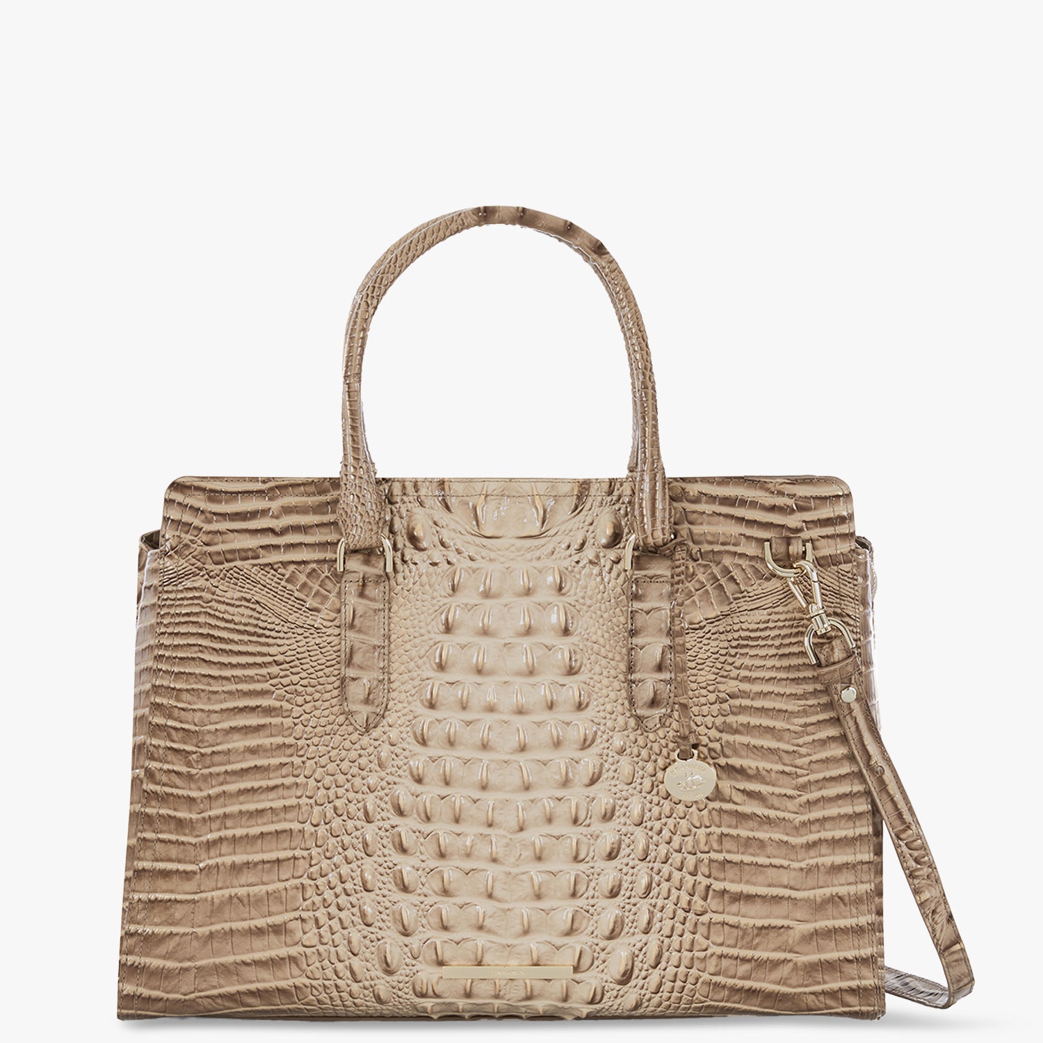 Finley Carryall Leather Satchel | Sesame Ombre | BRAHMIN