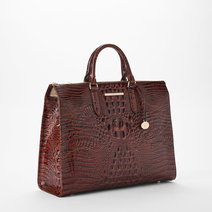 Business Tote Pecan Melbourne Side View