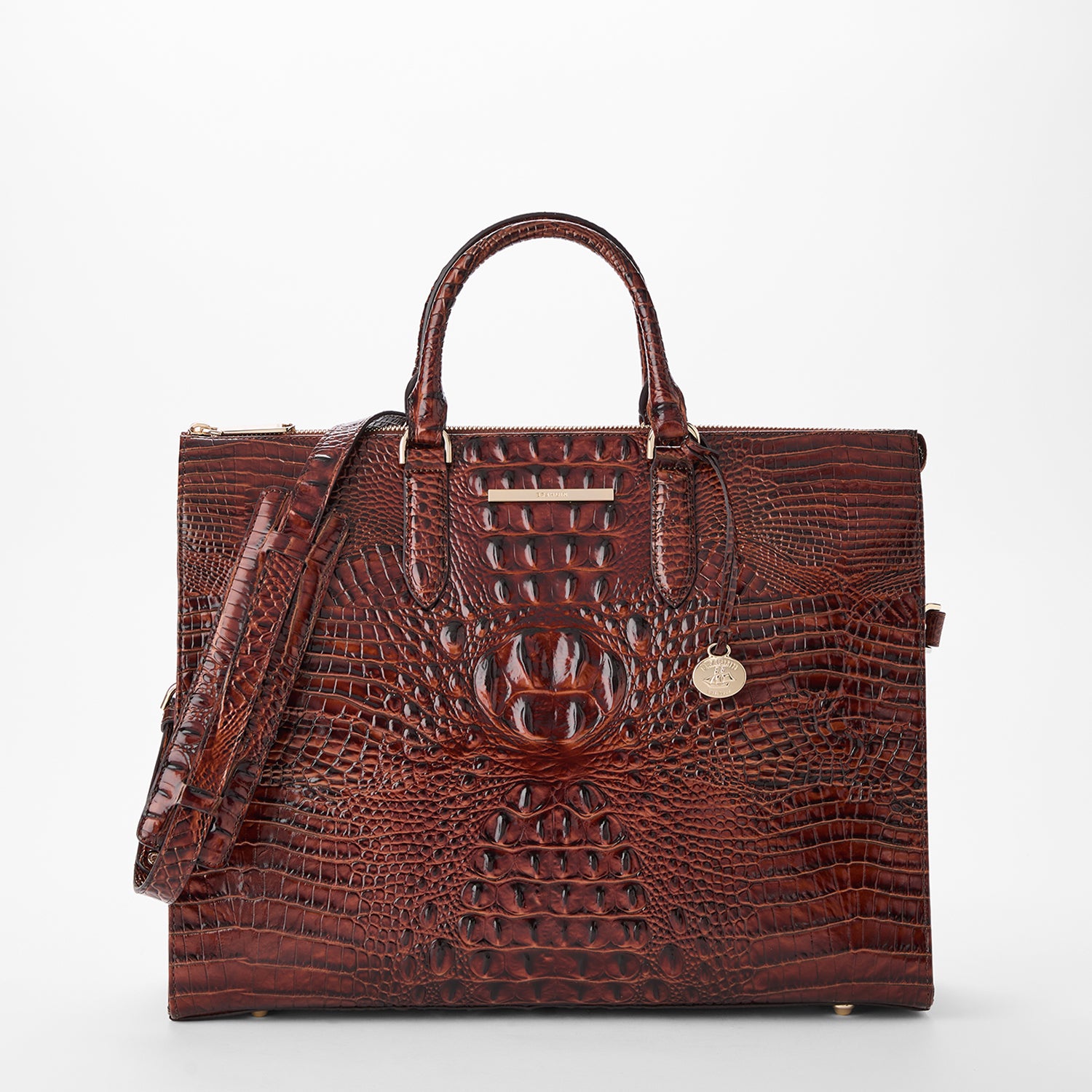 ★ブラウン③★ ハンドメイドトートバッグ　ポーチ ペンケース H93 Business Tote Bag | Pecan Melbourne | BRAHMIN