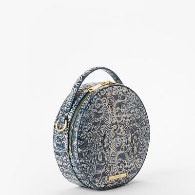 Blue Filigree Melbourne Lane Crossbody Side View 
