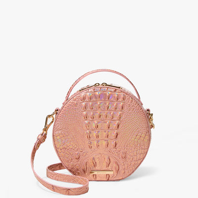 Rose Gold Melbourne Lane Crossbody Front View with Strap 