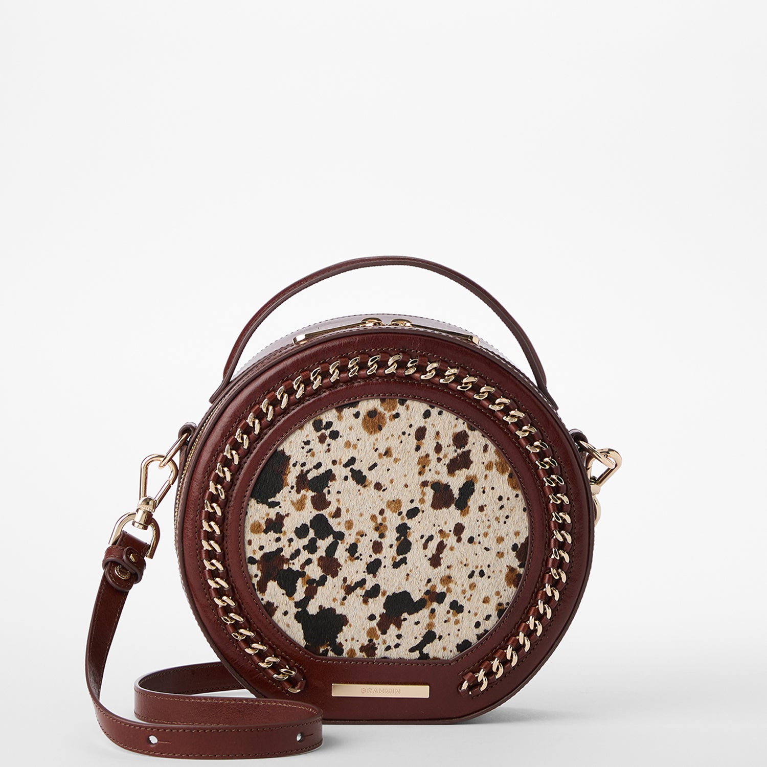 Lane Round Crossbody Bag | Cognac Caspian | BRAHMIN