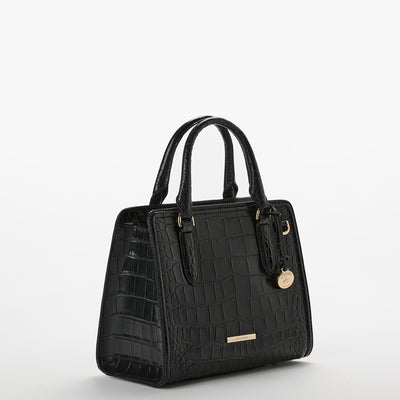 Black Bedford Cami Satchel Side View 