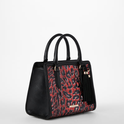 Red Leopardess Cami Satchel Side View 