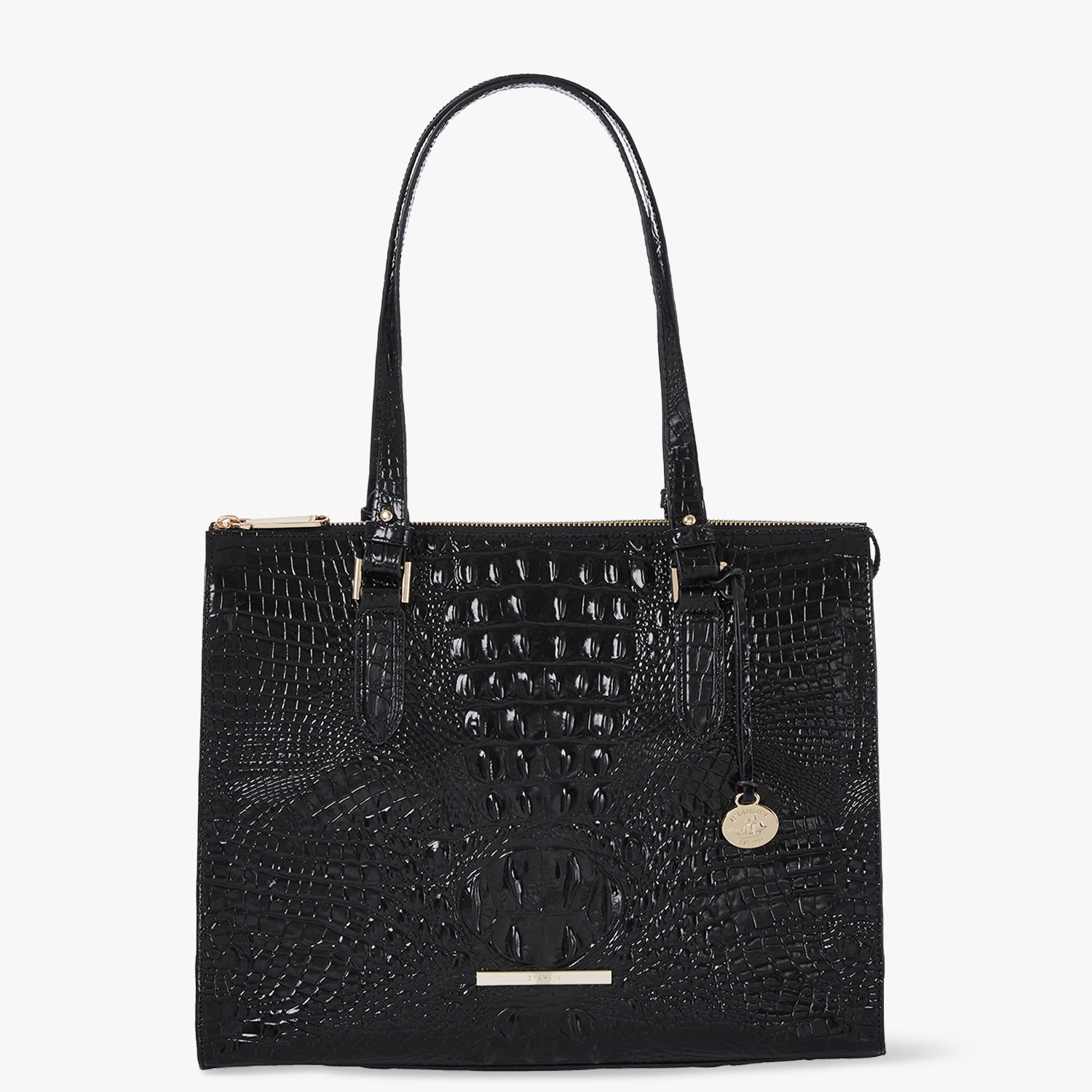 Anywhere Black Leather Tote Bag BRAHMIN