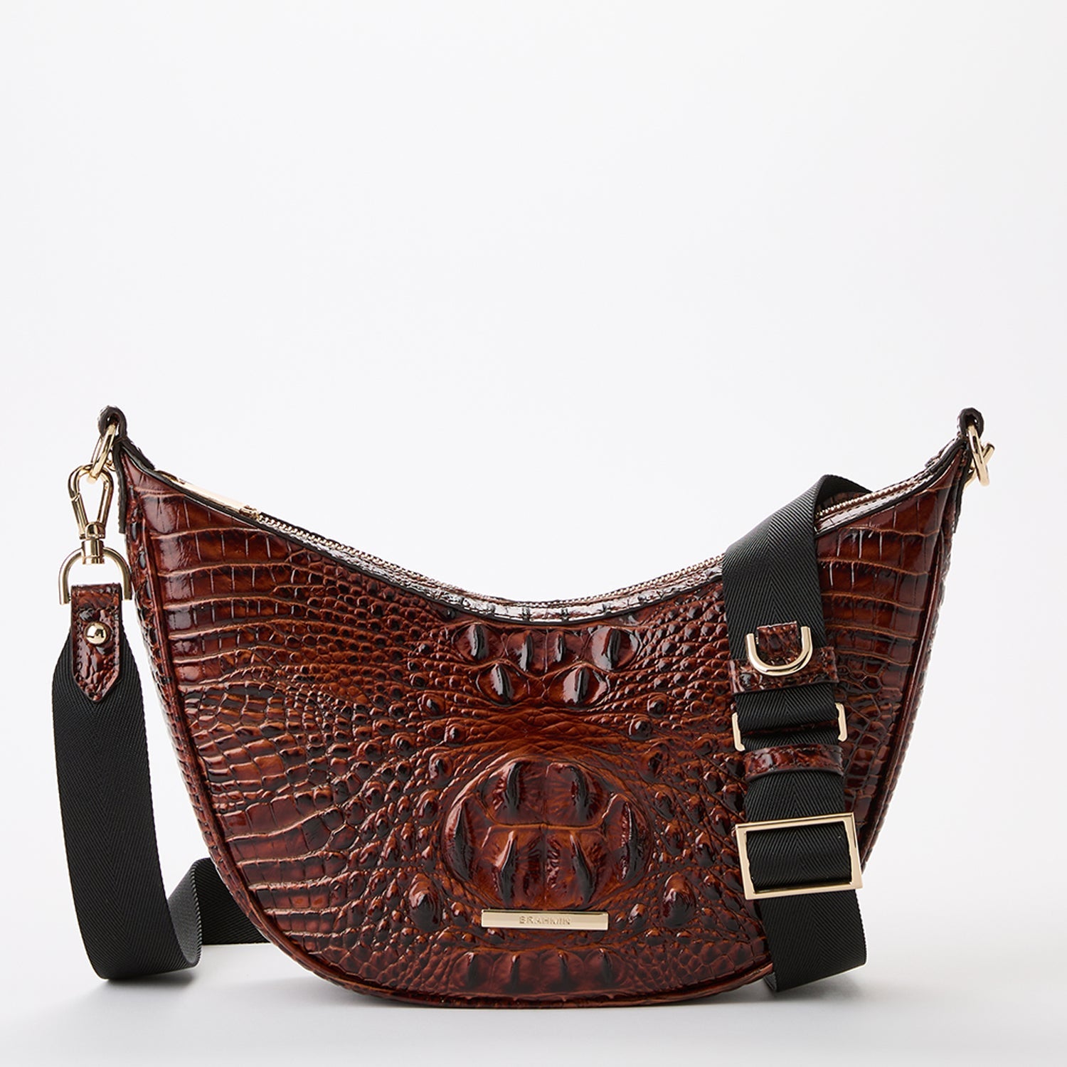 Selling Brahmin Pecan & Black Crocodile embossed Leather Purse