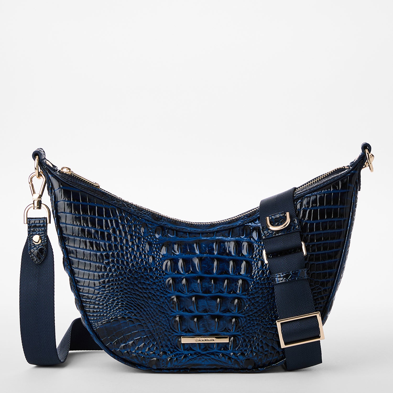 Percy Crescent Crossbody | Black Alden Road | BRAHMIN