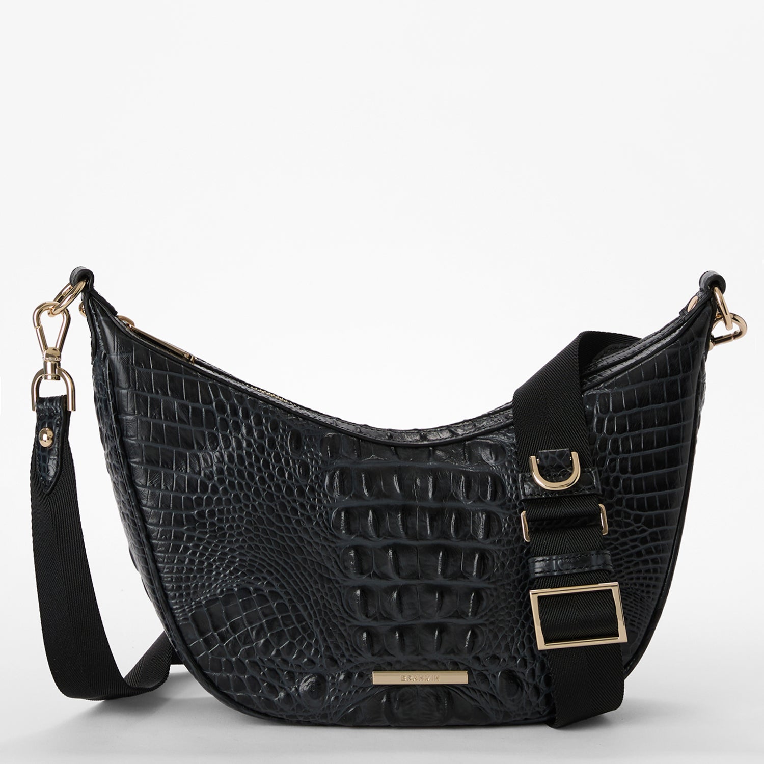 Percy Crescent Crossbody | Black Alden Road | BRAHMIN
