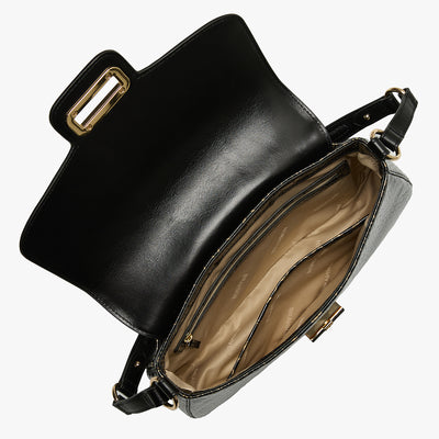 Black Cavatica Nerida Shoulder Bag Open Top View 