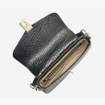 Black Hematite Nerida Shoulder Bag Open Top View 
