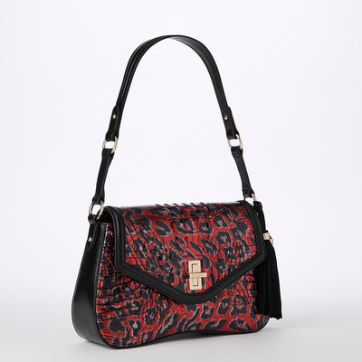 Red Leopardess Nerida Shoulder Bag Side View 