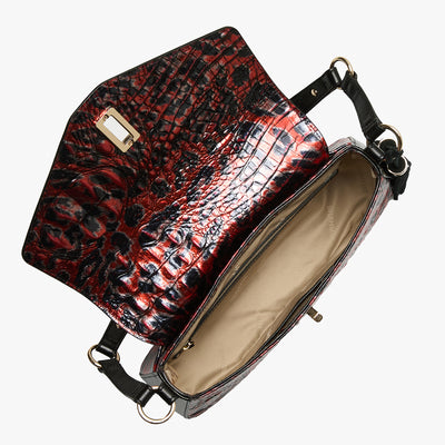 Red Leopardess Nerida Shoulder Bag Open Top View 