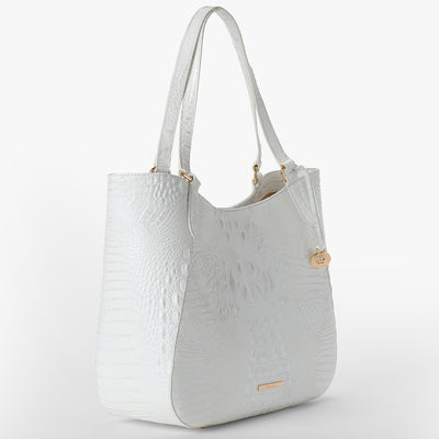 Sea Salt White Melbourne Aliza Tote Side View