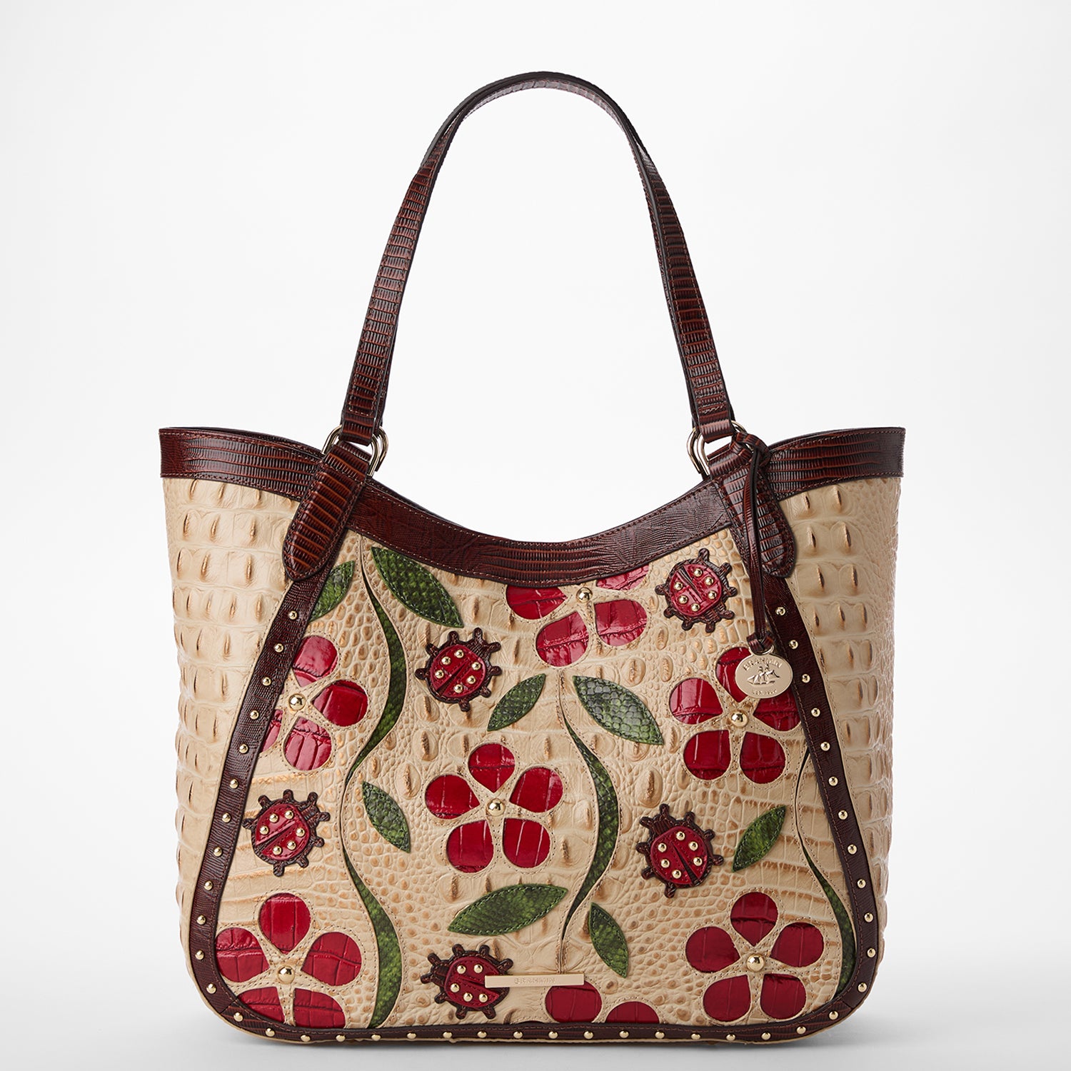 Aliza Leather Tote Bag | Sandstorm Ladybird | BRAHMIN