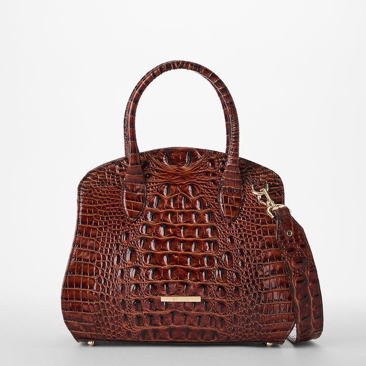 Rosetta Satchel Pecan Melbourne Front View With Strap