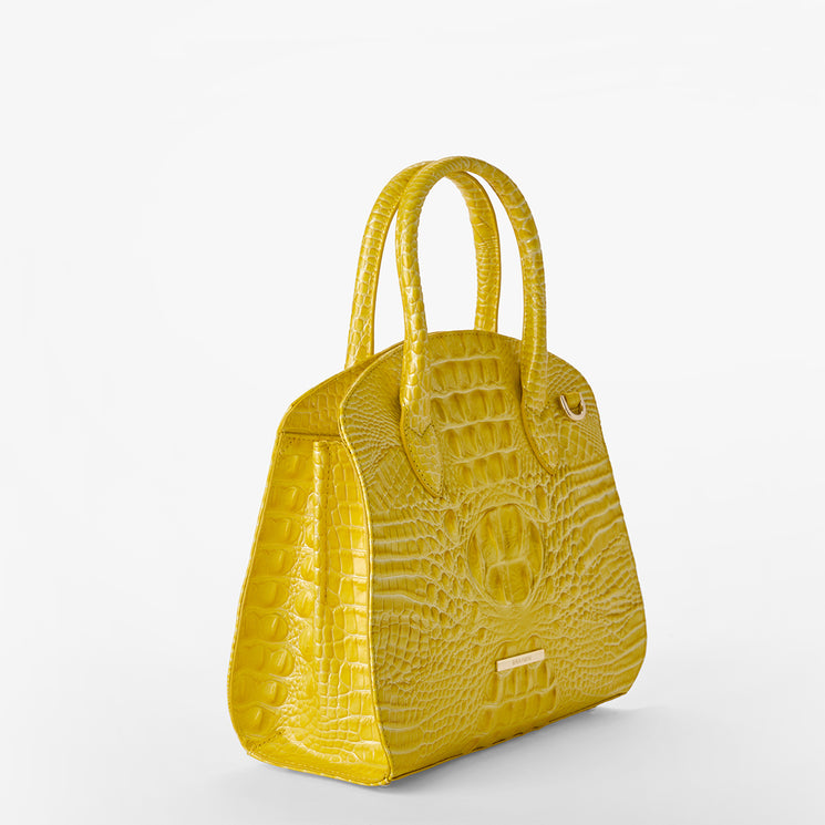 Vivid Yellow Melbourne Rosetta Satchel Side View