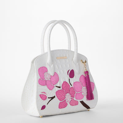 Sea Salt White Anabas Rosetta Satchel Side View