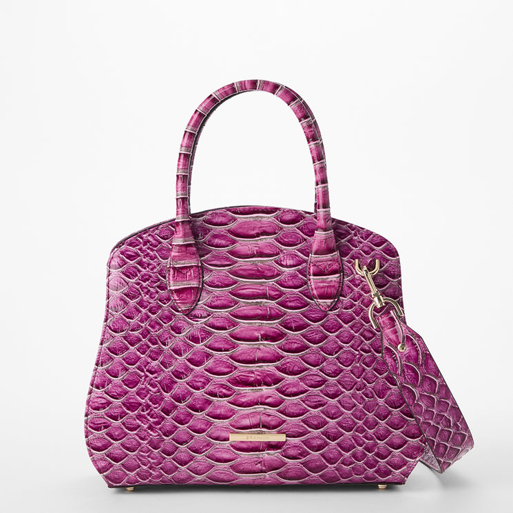 Island Petal Marquina Rosetta Satchel Front View With Strap