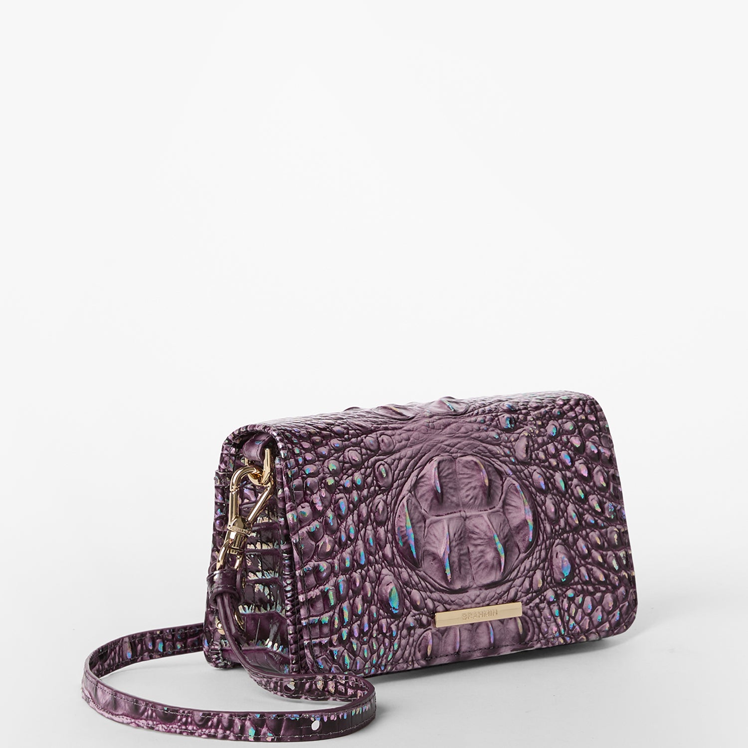 Brahmin-like Embossed deals Leather Stone Cross Purple