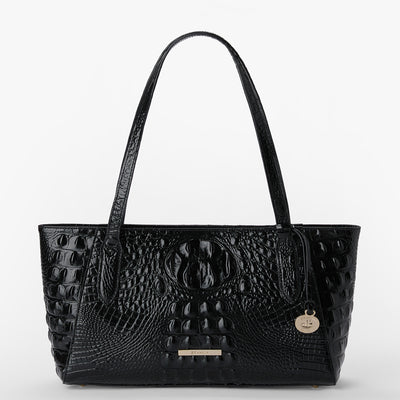 Tonya Leather Tote Black Melbourne Front View