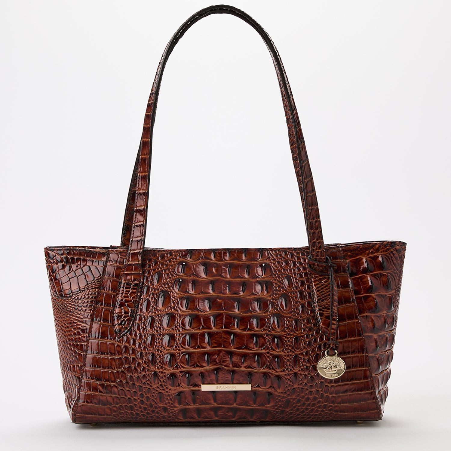 Brahmin Tonya in Pecan Melbourne Women s Leather Tote Handbag