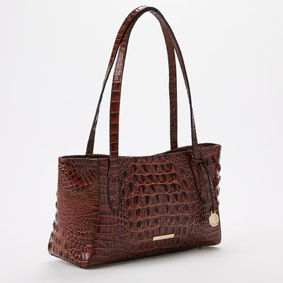 Tonya Leather Tote Pecan Melbourne Side View