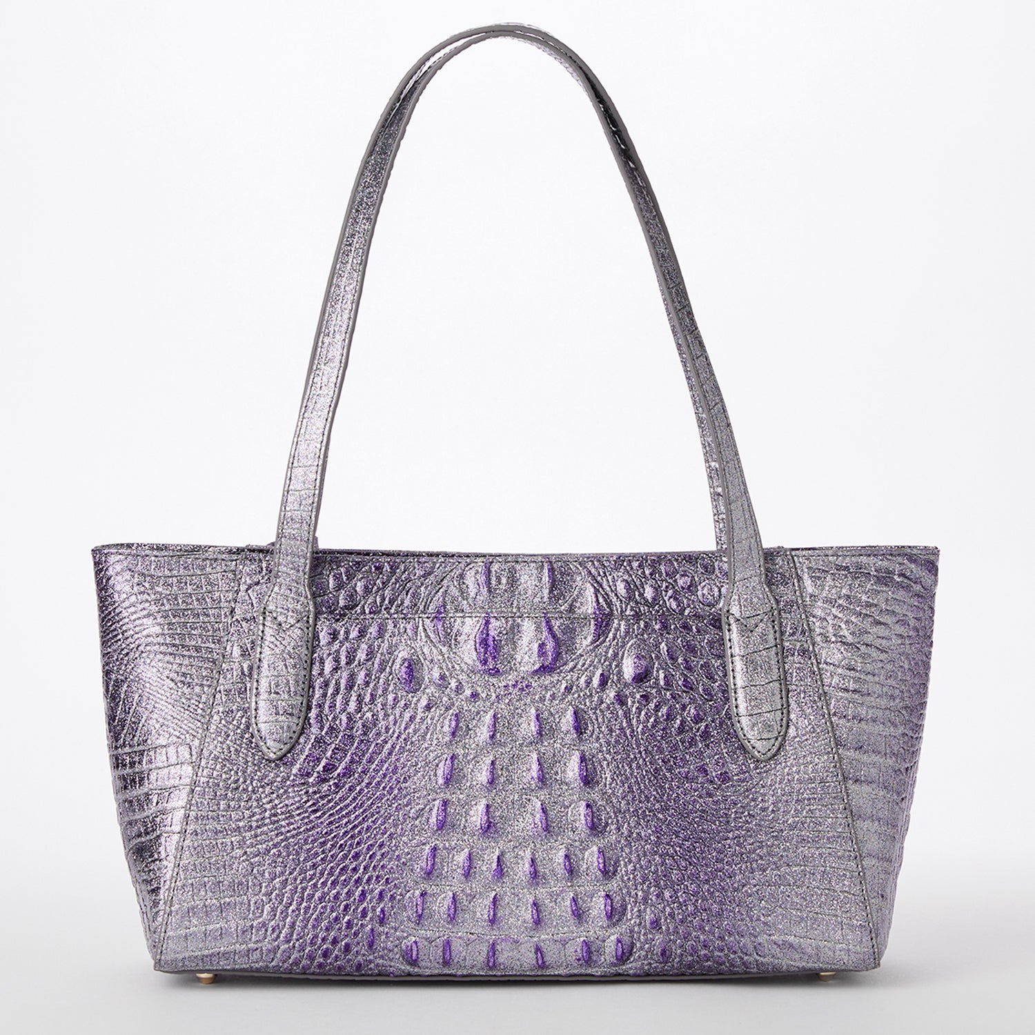 Brahmin Tonya in Purple Glitter Melbourne Women s Leather Tote Handbag