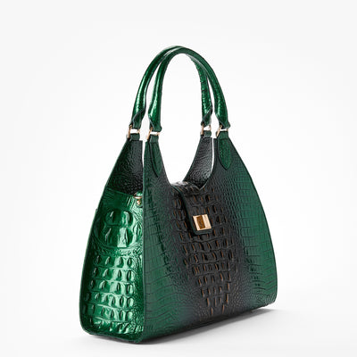 Evergreen Ombre Melbourne Large Adrian Satchel Side View 
