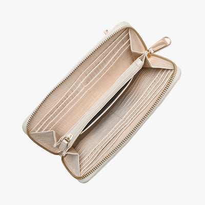 Sea Salt White Carman Suri Wallet Open Top View