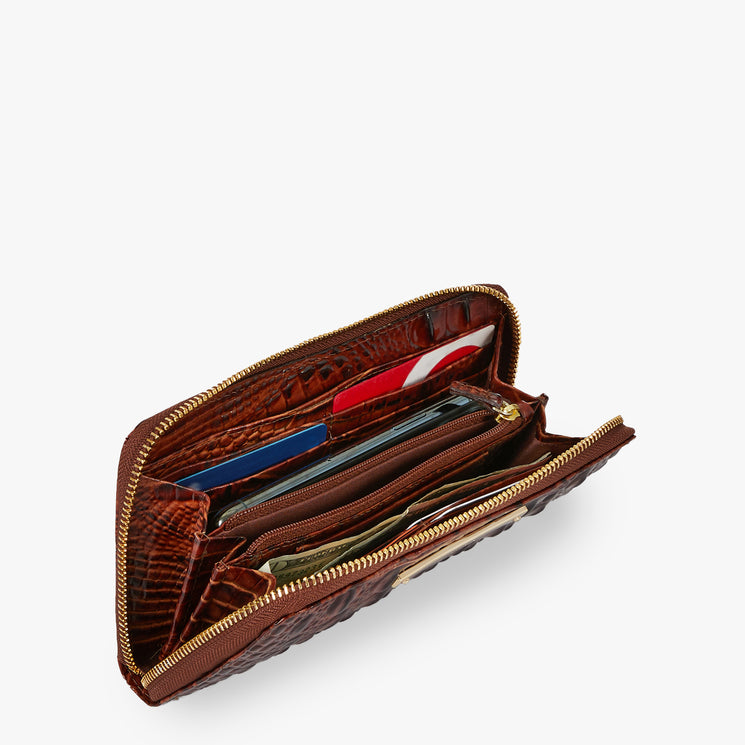 Pecan Melbourne Suri Wallet Open with Money
