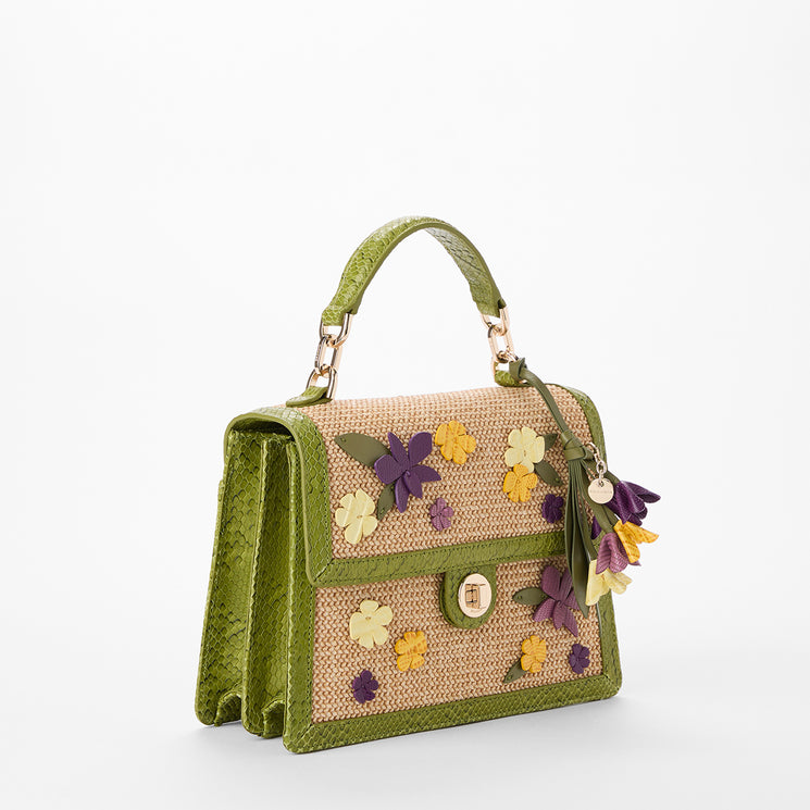 Multi Flora Small Hallie Satchel Side View