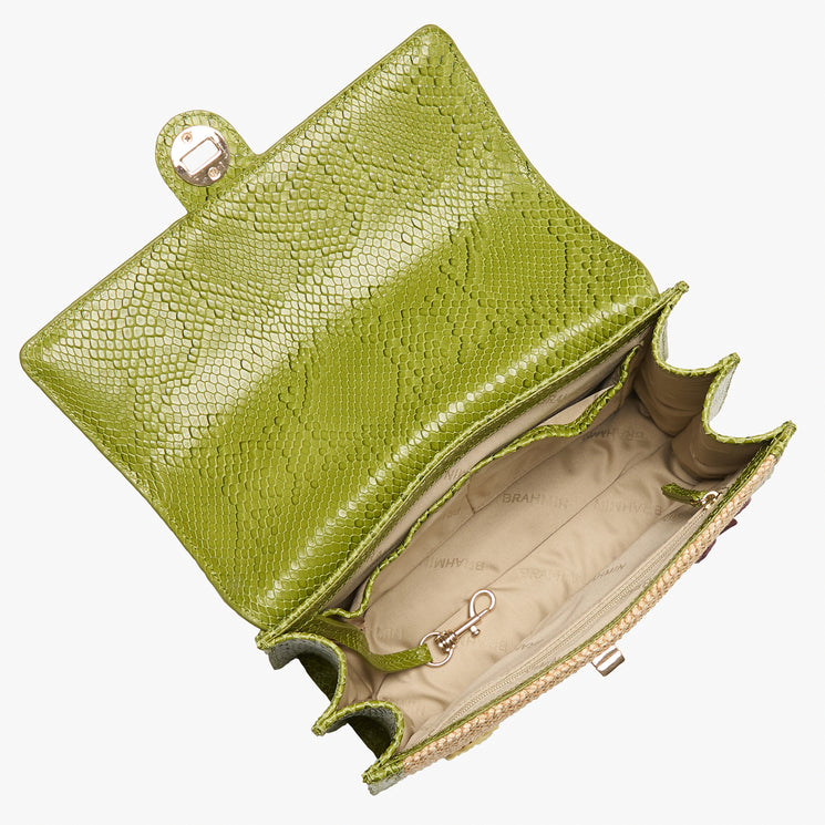 Multi Flora Small Hallie Satchel Open Top View