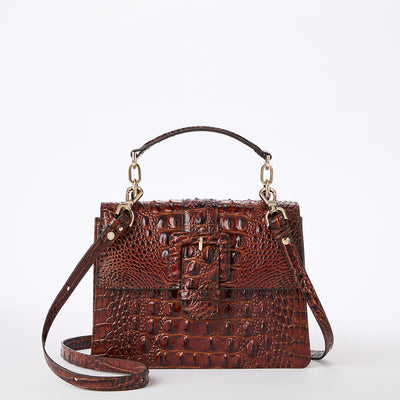 Small Hallie Satchel Pecan Melbourne Front View