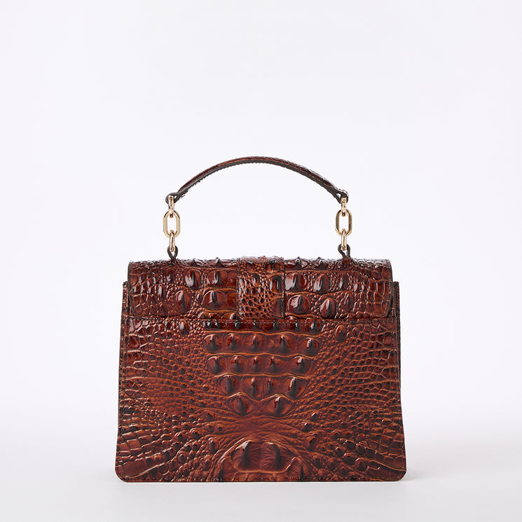 Small Hallie Satchel Pecan Melbourne Back View