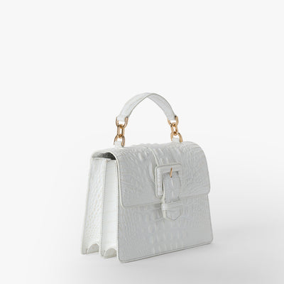 Sea Salt White Melbourne Small Hallie Satchel Side View