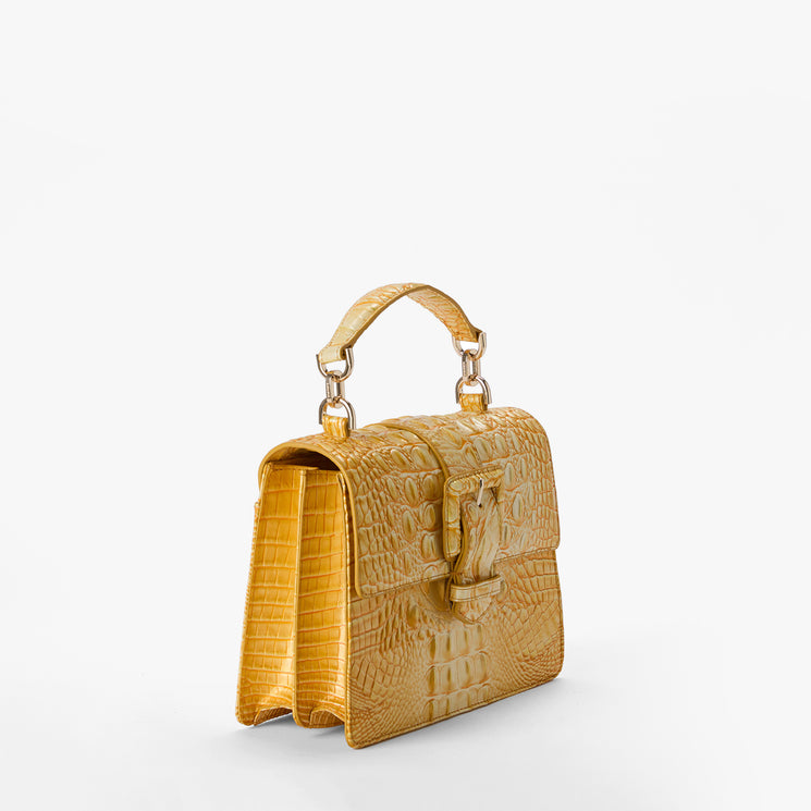 Lemon Drop Melbourne Small Hallie Satchel Side View 