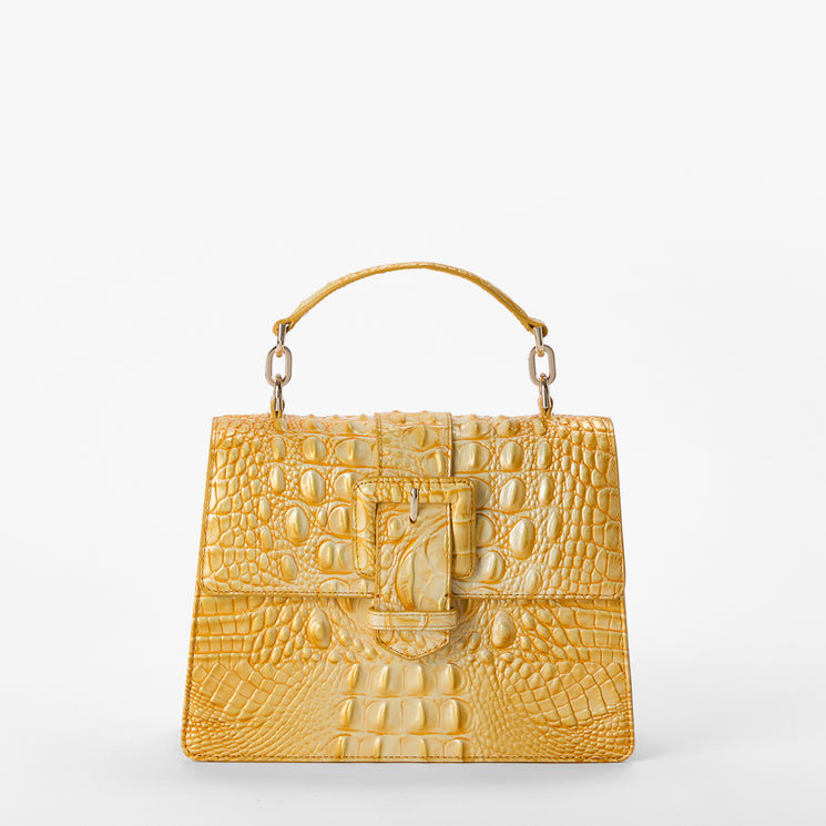Lemon Drop Melbourne Small Hallie Satchel Front View 